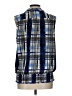 Peck & Peck Checkered-gingham Color Block Plaid Blue Sleeveless Blouse Size L - photo 2