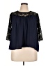 Xhilaration 100% Polyester Blue 3/4 Sleeve Blouse Size XL - photo 1