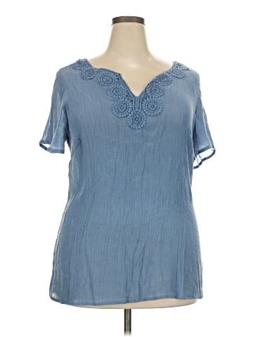 Indigo Rose Short Sleeve Blouse (view 1)