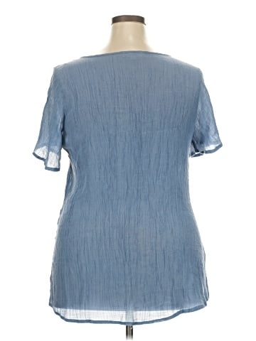 Indigo Rose Short Sleeve Blouse (view 2)