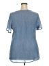 Indigo Rose Blue Short Sleeve Blouse Size 3X - photo 2