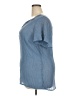 Indigo Rose Blue Short Sleeve Blouse Size 3X - photo 5