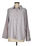 Unbranded Solid Gray Long Sleeve Button-Down Shirt Size M - photo 1