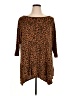 Terra & Sky Brown 3/4 Sleeve Top Size 1X - photo 1