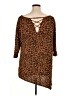 Terra & Sky Brown 3/4 Sleeve Top Size 1X - photo 2