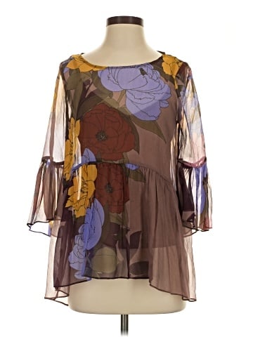 Tracy Reese 3/4 Sleeve Silk Top (view 1)