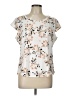 EMALINE Ivory Short Sleeve Blouse Size L - photo 1