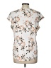 EMALINE Ivory Short Sleeve Blouse Size L - photo 2