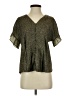 Left Coast by Dolan Metallic Green Short Sleeve Blouse Size S - photo 1