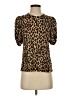 A.L.C. 100% Cotton Animal Print Brown Short Sleeve Blouse Size S - photo 1