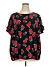 Lane Bryant 100% Polyester Black Short Sleeve Blouse Size 24 - photo 1