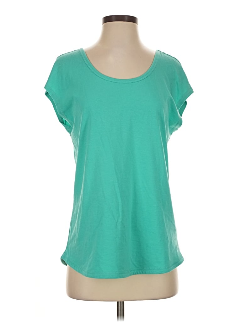 Pre-owned T By Talbots Short Sleeve Top Teal Scoop Neck Tops
