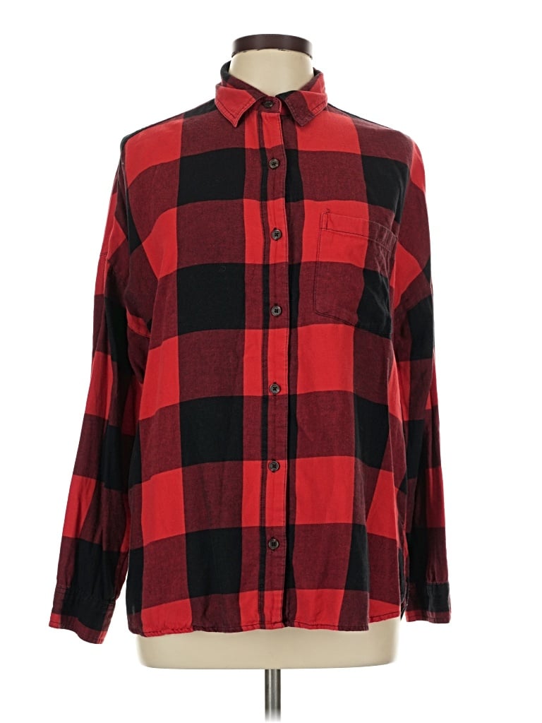 Pre-owned Old Navy Long Sleeve Button Down Shirt In Red