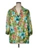 Cathy Daniels 100% Polyester Tropical Green 3/4 Sleeve Blouse Size 1X - photo 1