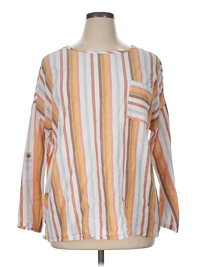 Pre-owned Soft Surroundings Long Sleeve Blouse In Orange