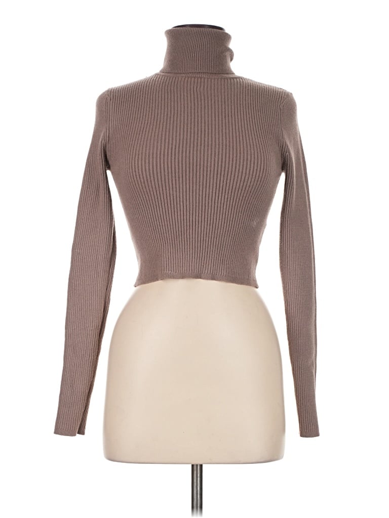 Pre-owned Zara Turtleneck Sweater In Brown