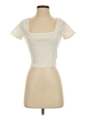Madewell Square-Neck Crop Tee in Sleekhold (view 1)