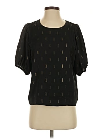 Madewell Metallic Jacquard Puff-Sleeve Top (view 1)