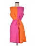 Brook + Lynn 100% Polyester Color Block Orange Casual Dress Size M - photo 1