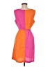 Brook + Lynn 100% Polyester Color Block Orange Casual Dress Size M - photo 2