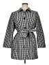 Talbots Checkered-gingham Gray Trenchcoat Size 16 Petite - photo 1