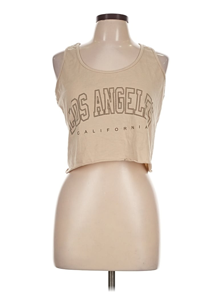 Pre-owned Unbranded Tank Top Tan Halter Neckline Tops