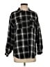 Romwe Plaid Black Long Sleeve Button-Down Shirt Size 4 - photo 1