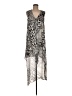 BCBGMAXAZRIA 100% Polyester Graphic Silver Casual Dress Size M - photo 1