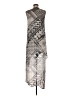 BCBGMAXAZRIA 100% Polyester Graphic Silver Casual Dress Size M - photo 2