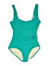Slimsuit Solid Green Teal One Piece Swimsuit Size 14 - photo 1