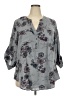 Torrid Gray 3/4 Sleeve Blouse Size 2X Plus (2) - photo 1