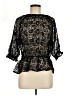 7 For All Mankind 100% Polyester Black 3/4 Sleeve Blouse Size M - photo 1