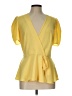 OLM Yellow Short Sleeve Blouse Size L - photo 1
