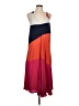 Tory Burch 100% Silk Color Block Orange Casual Dress Size L - photo 1