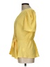 OLM Yellow Short Sleeve Blouse Size L - photo 5
