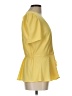 OLM Yellow Short Sleeve Blouse Size L - photo 4