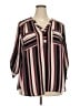 Torrid 100% Polyester Stripes Burgundy 3/4 Sleeve Blouse Size 3X Plus (3) - photo 1
