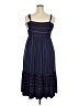 Torrid Stripes Blue Casual Dress Size 2X Plus (2) - photo 2