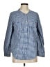 Joie 100% Cotton Checkered-gingham Blue Long Sleeve Button-Down Shirt Size M - photo 1
