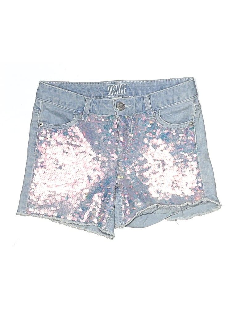 Pre-owned Justice Kids' Denim Shorts In Silver