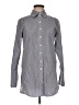 Classic Six 100% Cotton Stripes Gray Long Sleeve Button-Down Shirt Size M - photo 1