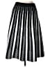Shein 100% Polyester Stripes Black Casual Skirt Size L - photo 1