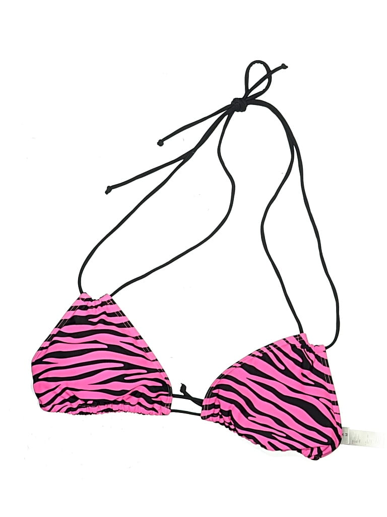 Pre-owned Assorted Brands Swimsuit Top Pink Animal Print Pattern Swimwear