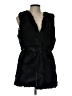 Jolt 100% Polyester Black Faux Fur Vest Size L - photo 1