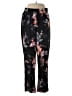 IMAN Floral Black Casual Pants Size M - photo 1