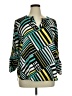 Cato 100% Polyester Color Block Teal 3/4 Sleeve Blouse Size XL - photo 1