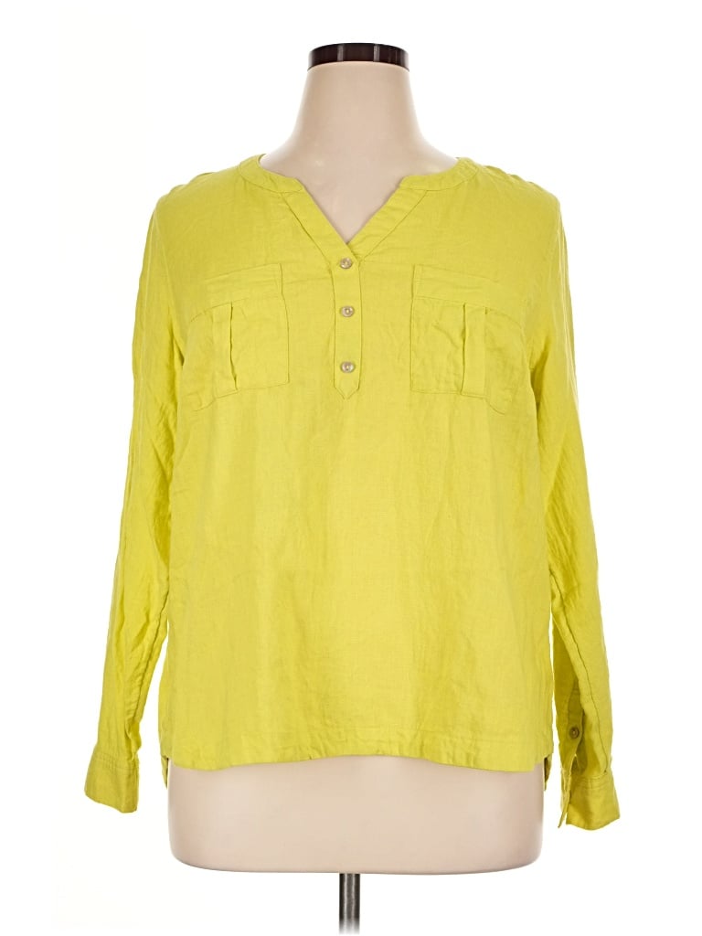 Pre-owned Croft & Barrow 3/4 Sleeve Blouse In Yellow