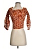 Poupette St. Barth 100% Viscose Multi Color Orange 3/4 Sleeve Top Size Sm - Med - photo 1