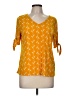 Liz Claiborne Yellow Short Sleeve Blouse Size M - photo 1