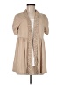 August Silk Tan Short Sleeve Blouse Size M - photo 1